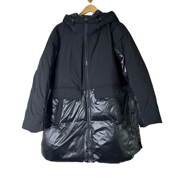 A625866 LOGO by Lori Goldstein Water Resistant Jacket with Hood Black M